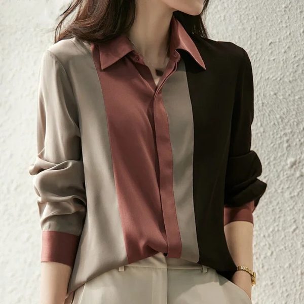 Loose Button Up Elegant Vintage Long Sleeve Shirt SV23