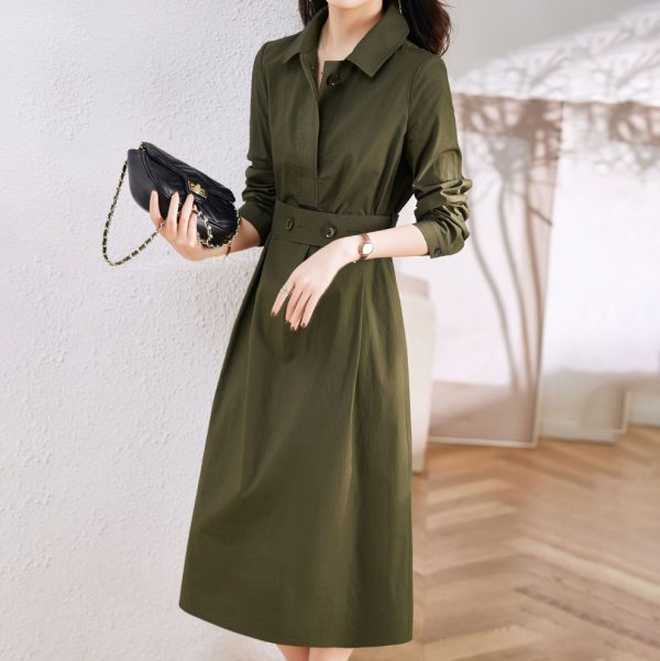 Long-sleeved lapel collar skirt SV17