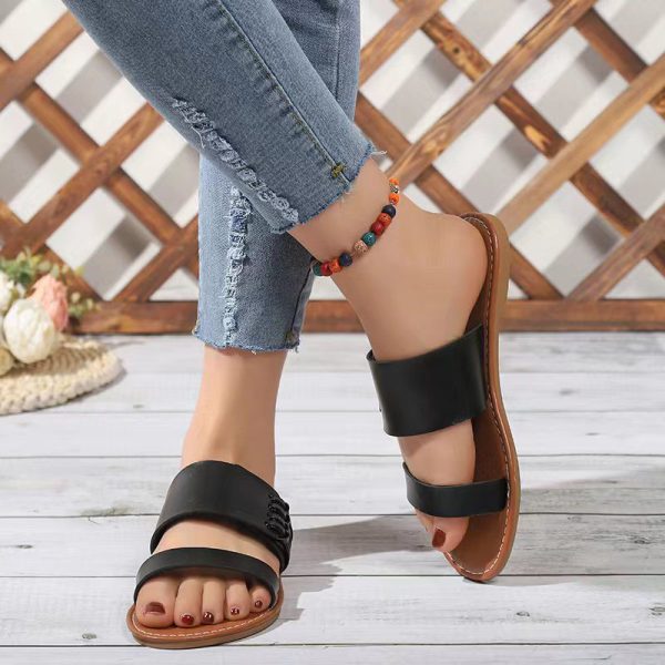 Summer new solid color round toe slip-on casual flat BSS39