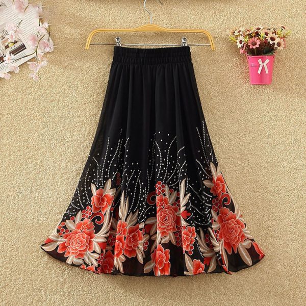 Summer new chiffon mid-length skirt BSG72