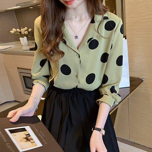 Niche light mature polka dot top BSG97